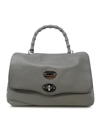 Zanellato 068010-0950000-z0130 Grey Montebianco Postina Daily S Bamboo Leather Handbag In Gray