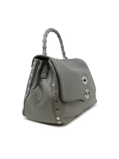 Zanellato 068010-0950000-z0130 Grey Montebianco Postina Daily S Bamboo Leather Handbag In Gray