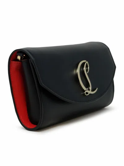 Christian Louboutin Black Leather Loubi54 Wallet On A Chain In Black