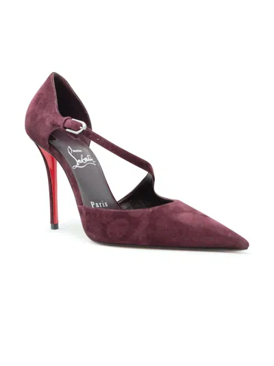 Christian Louboutin Bordeaux Suede Miss Ziggyta Pumps In Burgundy