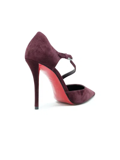 Christian Louboutin Bordeaux Suede Miss Ziggyta Pumps In Burgundy