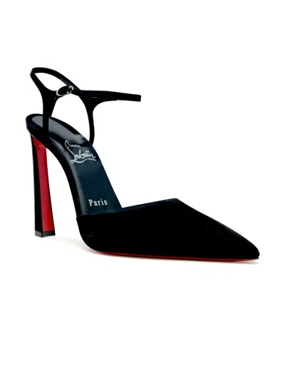 Christian Louboutin Black Condora Riviera Suede 100 Pumps In Black