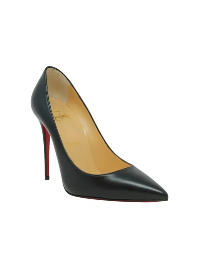 Christian Louboutin Black Leather Kate 100 Pumps In Multi