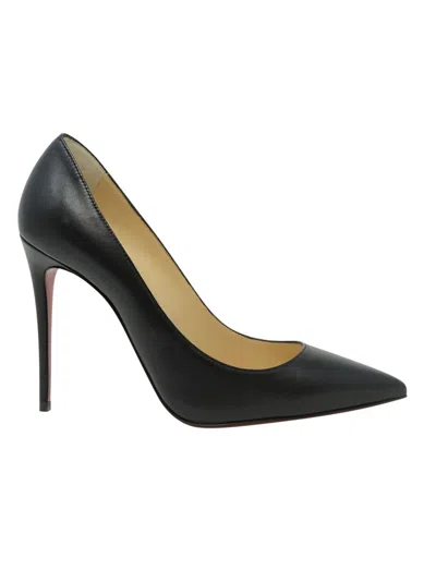 Christian Louboutin Black Leather Kate 100 Pumps In Multi