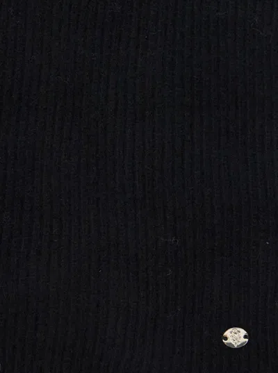 Helen Kaminski Reese Black Scarf With Logo Detail On The Front In Cashmere Woman In Black