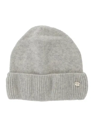 Helen Kaminski Vivian Grey Beanie With Logo Plaque Detail On The Front In Cashmere Woman In Gray