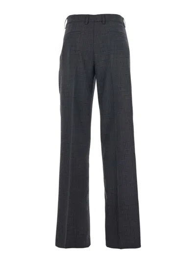 Grifoni Grey Pants With Belt Loops In Wool Woman In Gray