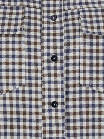 Merci Multicolor Crewneck Shirt With All-over Check Motif In Fabric Woman In Multi