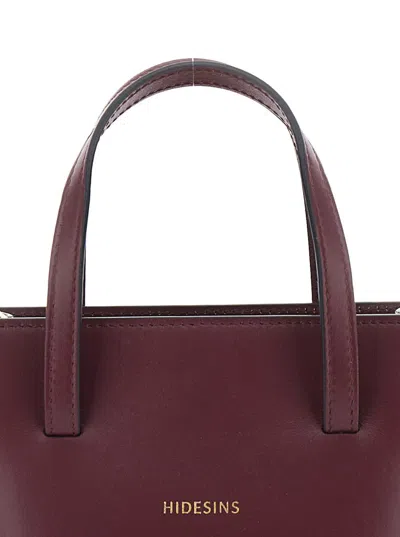 Hidesins 'flap J' Red Handbag With One Front Flap Pocket And Adjustable And Removable Shoulder Strap In Leath In Red