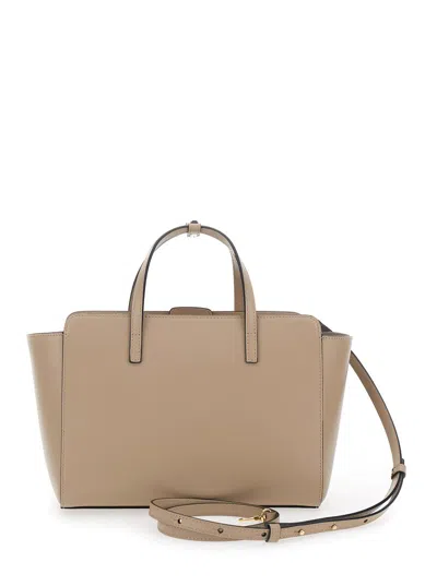 Hidesins Beige Handbag With Adjustable And Removable Shoulder Strap And Logo Lettering On The Front In Leathe In Gray