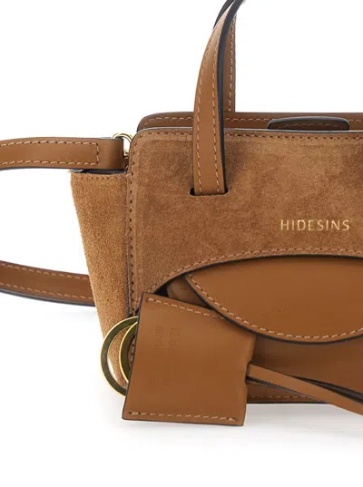 Hidesins 'flap Xs' Brown Handbag With Adjustable And Removable Shoulder Strap And Logo Lettering On The Front In Brown