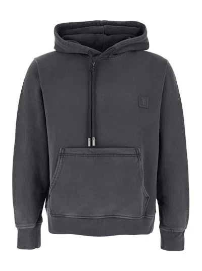 Wooyoungmi Grey Sweatshirt With Logo Patch On The Front And Logo Lettering On The Back In Cotton Man In Gray