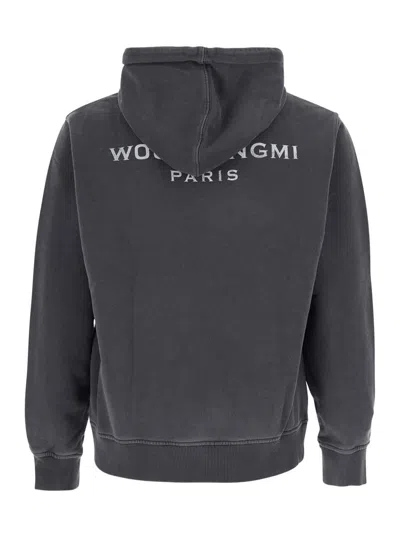 Wooyoungmi Grey Sweatshirt With Logo Patch On The Front And Logo Lettering On The Back In Cotton Man In Gray