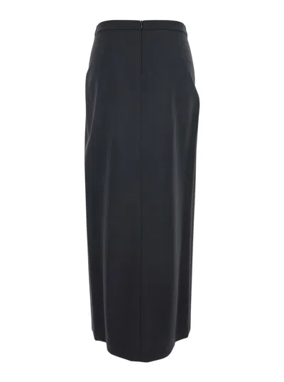 Grifoni Black Skirt With Front Single Slit In Fabric Woman In Black
