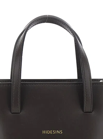 Hidesins 'flap J' Brown Handbag With One Front Flap Pocket And Adjustable And Removable Shoulder Strap In Lea In Brown