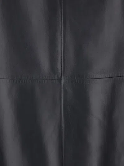 Antonelli Kinder Black Skirt With Rear Single Slit In Leather Woman In Black