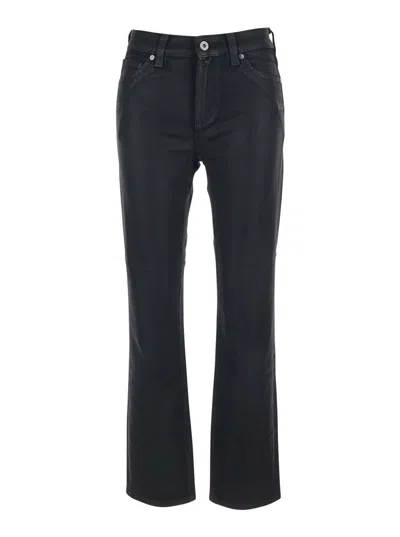 Ag 'mari' Black Jeans With Belt Loops Andd Logo Patch On The Rear In Denim Woman In Black
