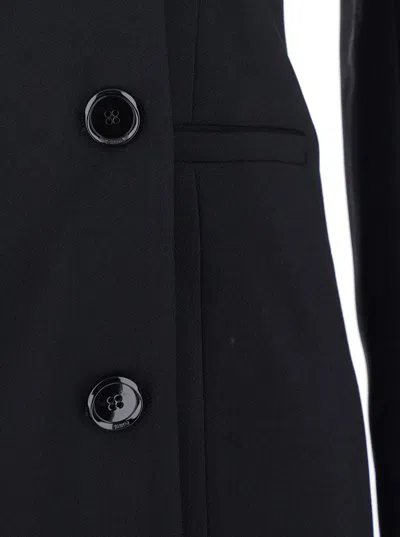 Pinko Black Dress With Front Neckline And Bare Shoulders In Fabric Woman In Black