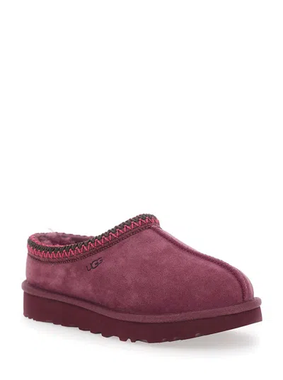 Ugg Bordeaux Mules With Almond Toe And Embroidery In Suede Woman In Purple