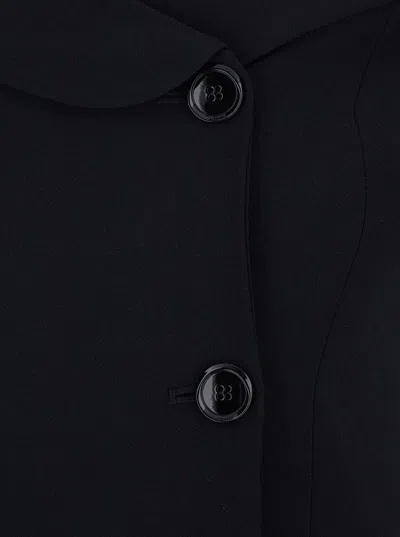 Pinko Antonina Black Jacket With Off-shoulder Neckline In Tech Fabric Woman In Black