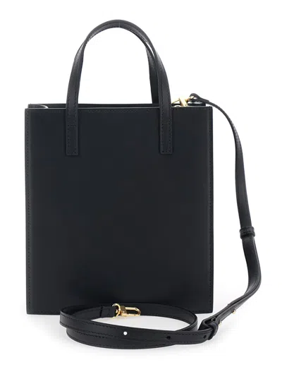 Hidesins 'flap J' Black Handbag With One Front Flap Pocket And Adjustable And Removable Shoulder Strap In Lea In Black