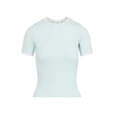 Courrèges Short Sleeve Crew Neck T-shirt Design In Blue