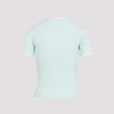 Courrèges Short Sleeve Crew Neck T-shirt Design In Blue