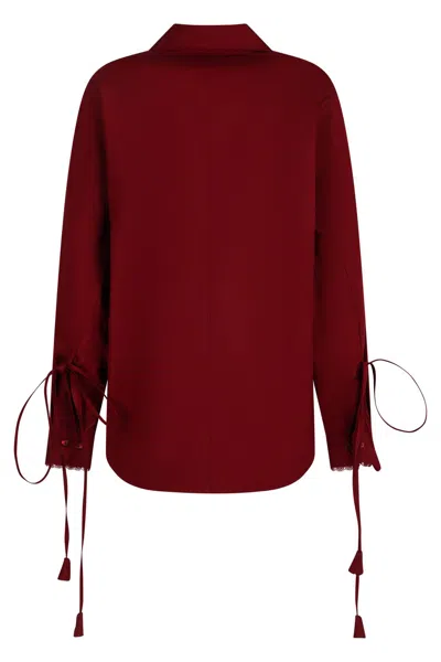 Gucci Cotton Poplin Shirt In Burgundy