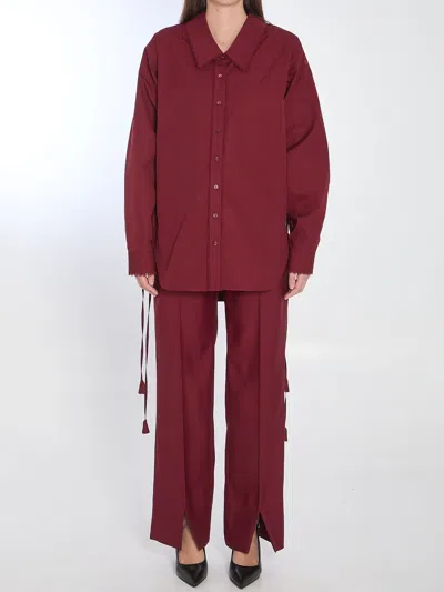 Gucci Cotton Poplin Shirt In Burgundy