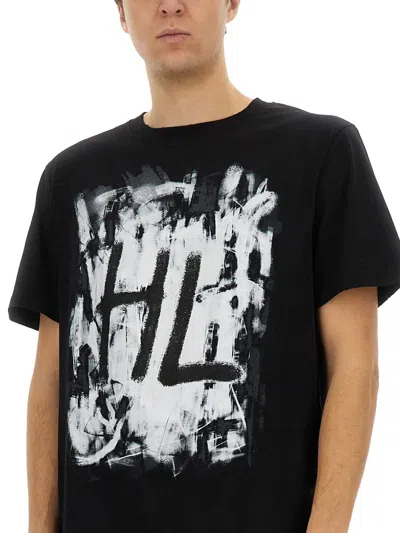Helmut Lang Scribble Tshirt In Black