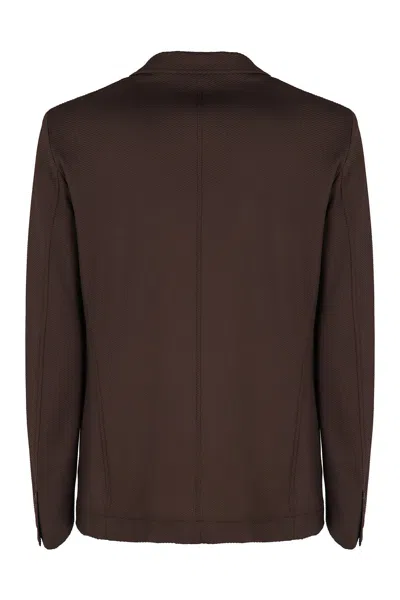 Herno Single-breasted Two-button Jacket In Brown