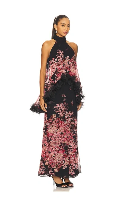 Elliatt Tulsia Cape Maxi Dress In Black