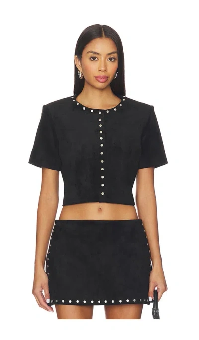 Amanda Uprichard Braswell Suede Top In Black