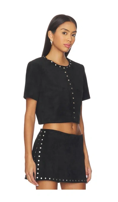 Amanda Uprichard Braswell Suede Top In Black