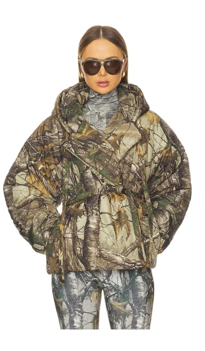 Norma Kamali Hooded Sleeping Bag Jacket In Green