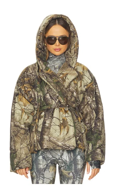 Norma Kamali Hooded Sleeping Bag Jacket In Green