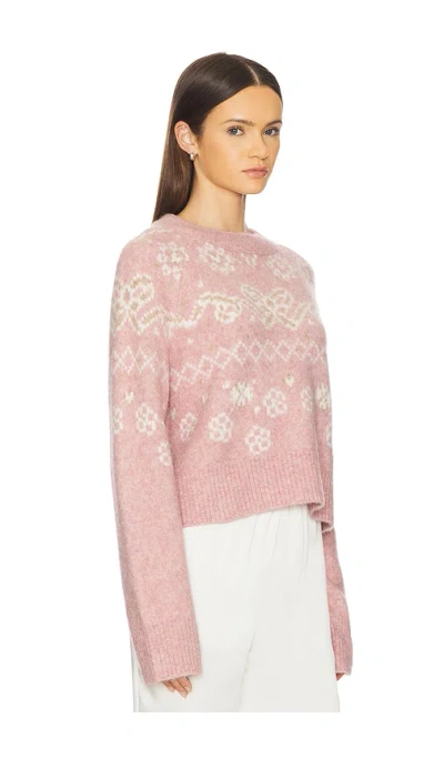 For Love & Lemons Arabella Pullover Sweater In Pink