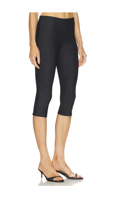 Skims Cotton Jersey Foldover Capri Pant In Black