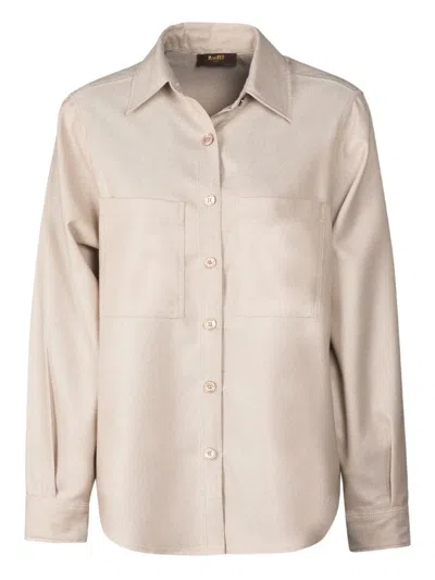 Moorer Zama Patch-pocket Shirt In Neutral