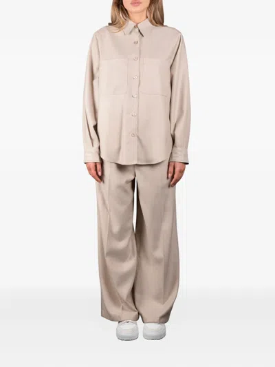 Moorer Zama Patch-pocket Shirt In Neutral