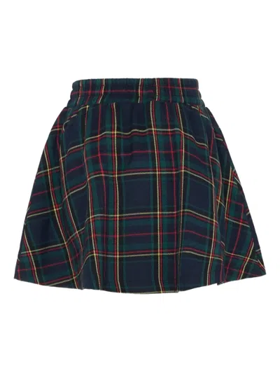 Trussardi Junior Tartan Skirt In Blue
