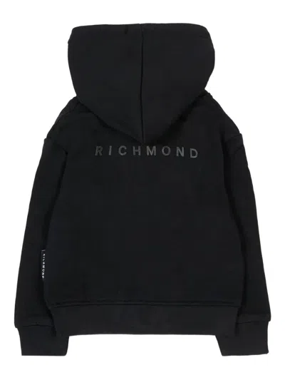 John Richmond Junior Zipped Hoodie In Black