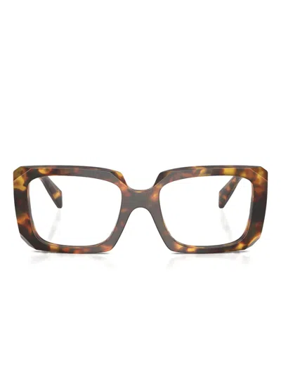 Prada Square-frame Tortoiseshell Glasses In Multi