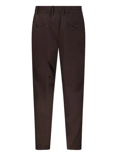 Santaniello Pleated-front Tailored Trousers In Brown