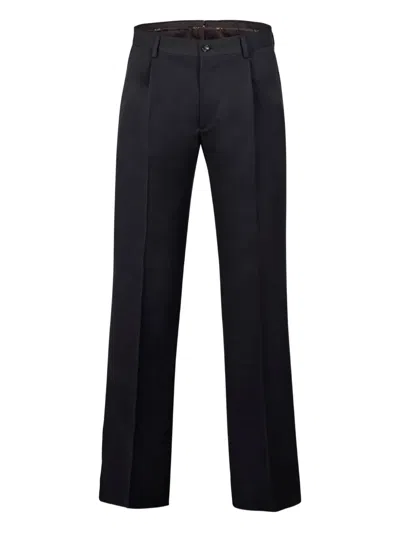 Moorer Silk Pleated Trousers In Black