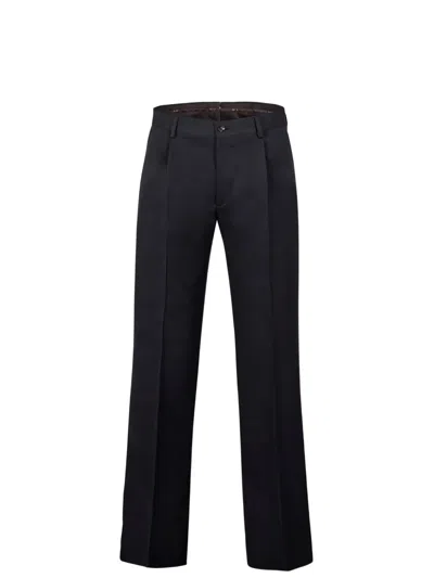 Moorer Silk Pleated Trousers In Black
