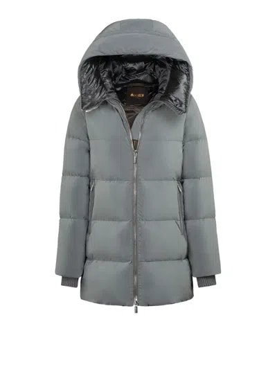 Moorer Carinzia-os Hooded Coat In Gray
