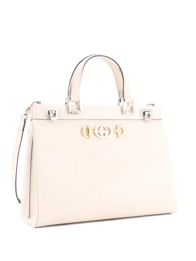 Pre-owned Gucci Zumi Top Handle Bag Leather Medium Satchel In Neutral