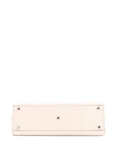 Pre-owned Gucci Zumi Top Handle Bag Leather Medium Satchel In Neutral