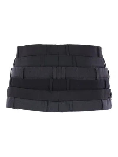 Hodakova Overlapping Waistband Skirt In Black
